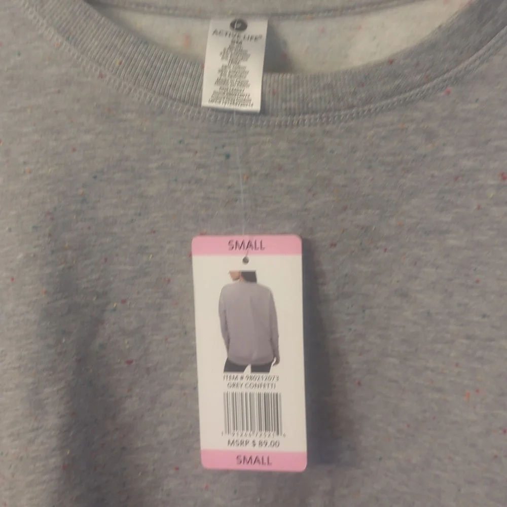 Active Life Gray Confetti Sweater NWT - Picture 2 of 3